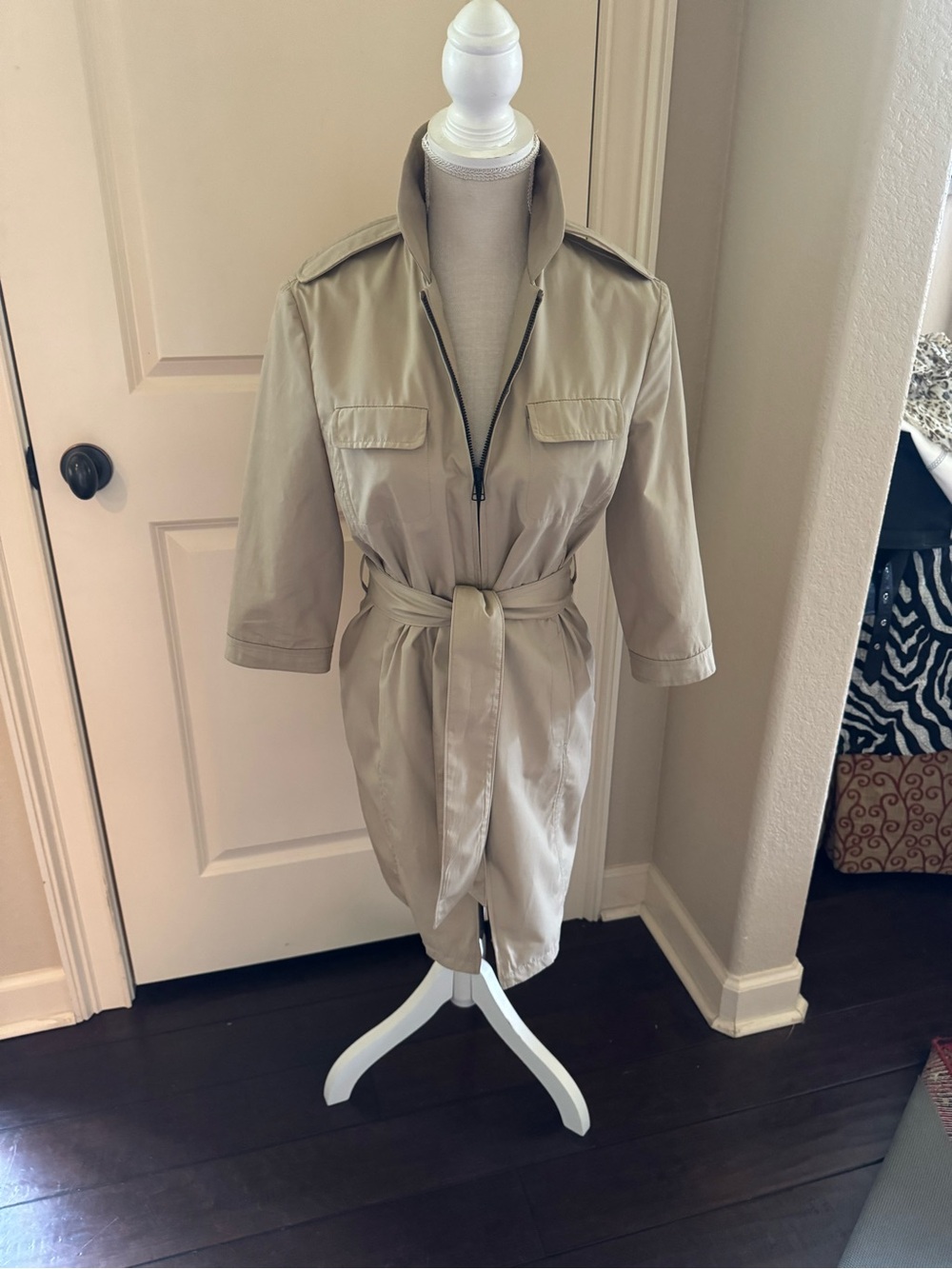 rag & bone Beige Belted Trench Dress